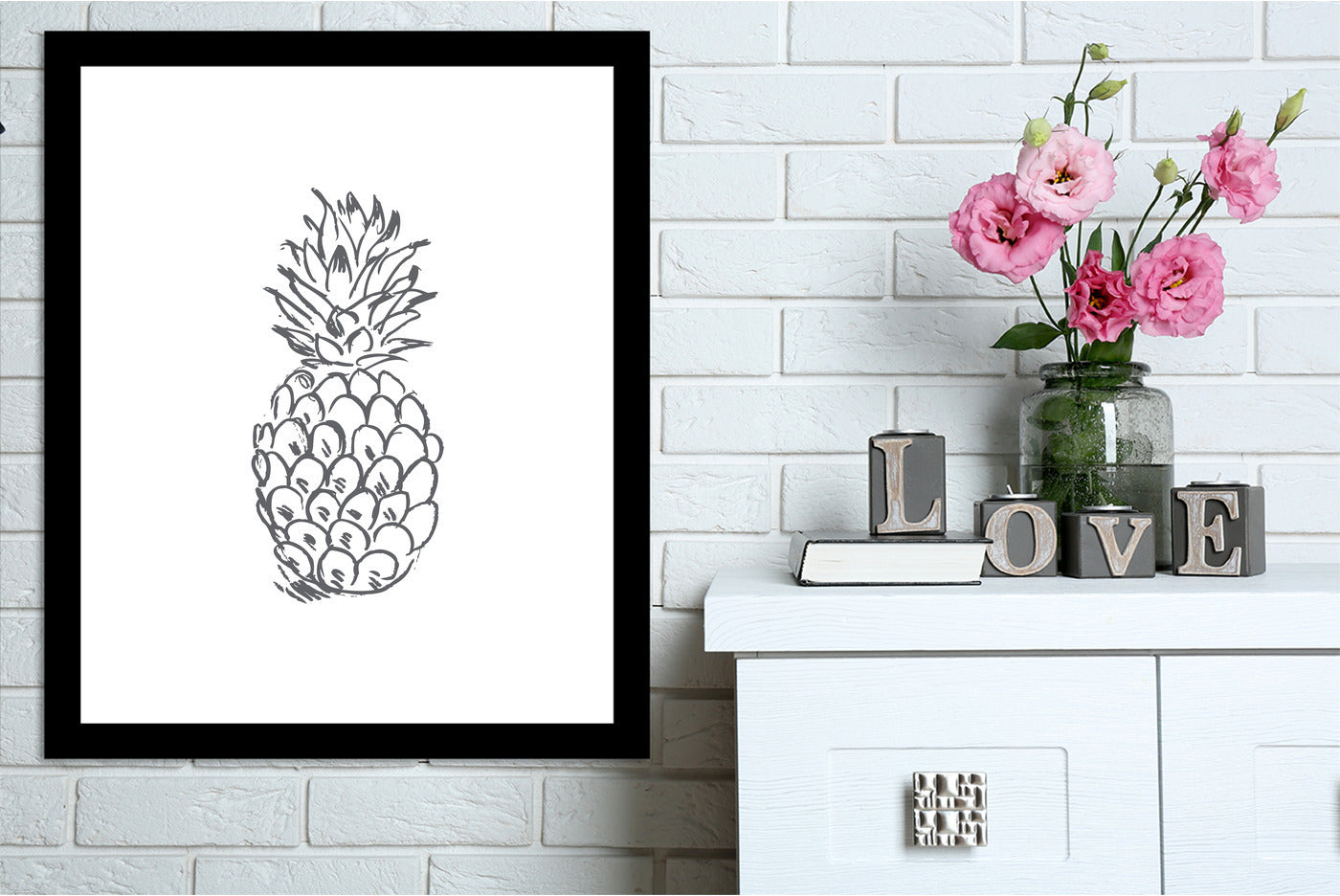 Gray Pineapple  by Jetty Printables Framed Print - Americanflat