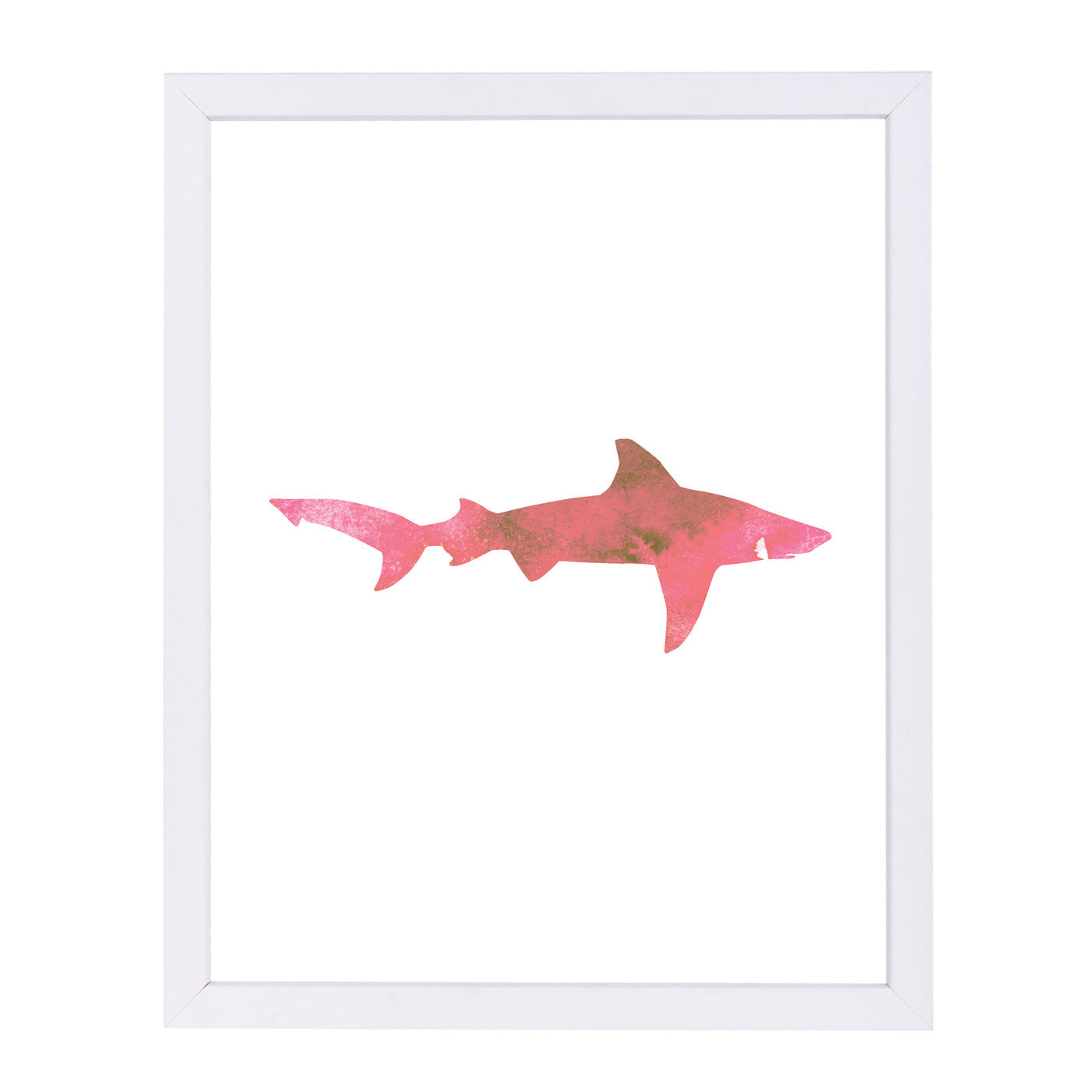 Pink Watercolor Shark  by Jetty Printables Framed Print - Americanflat