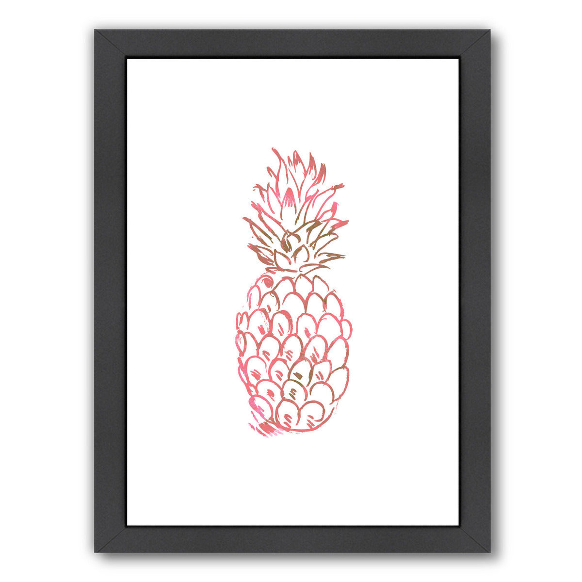 Watercolor Pink Pineapple  by Jetty Printables Framed Print - Americanflat