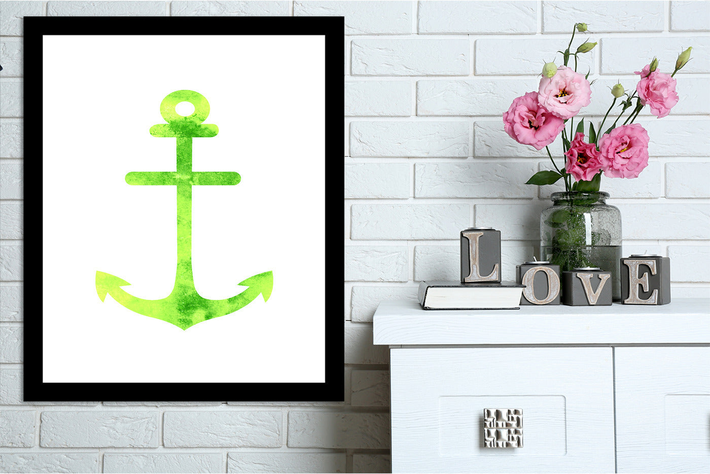 Watercolor Yellow Anchor  by Jetty Printables Framed Print - Americanflat