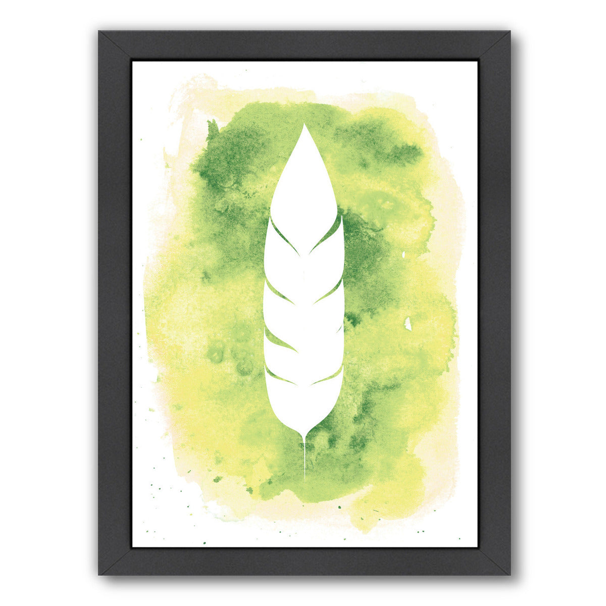 watercolor yellow b Feather  by Jetty Printables Framed Print - Americanflat