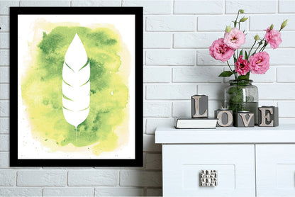 watercolor yellow b Feather  by Jetty Printables Framed Print - Americanflat