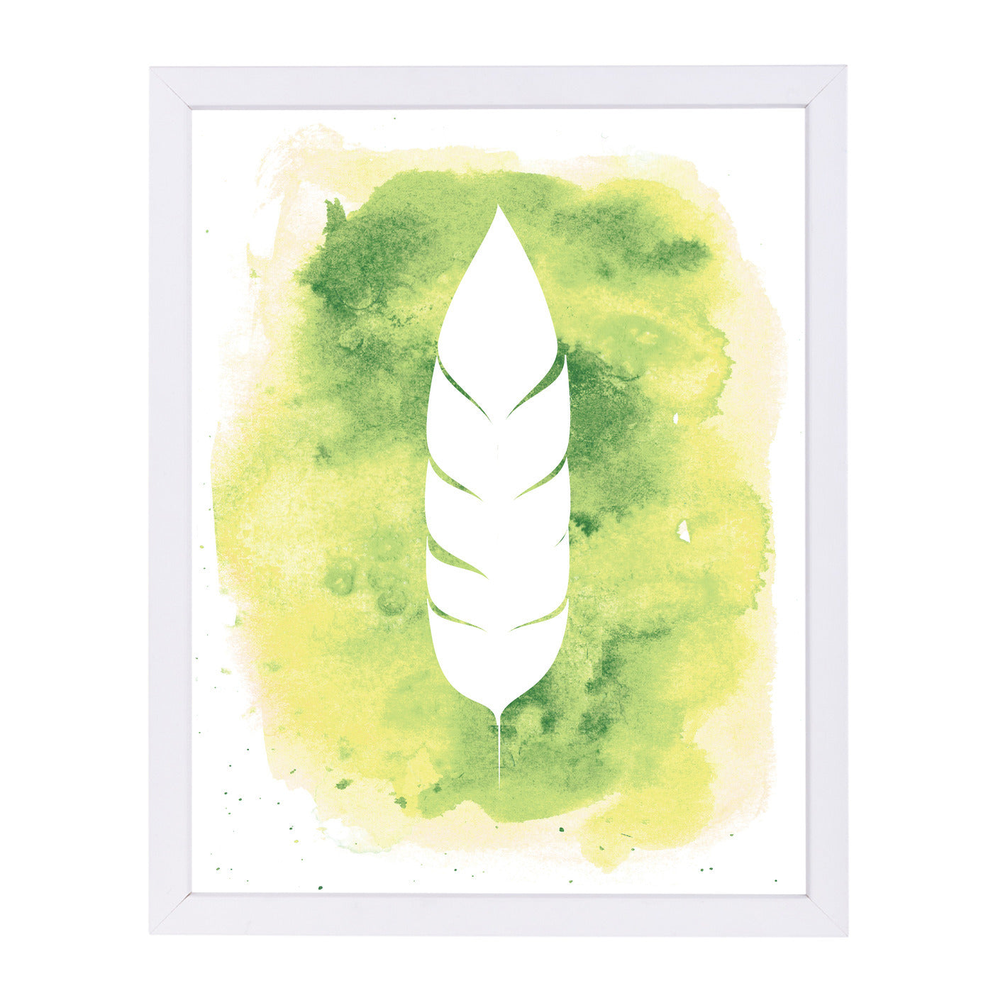 watercolor yellow b Feather  by Jetty Printables Framed Print - Americanflat