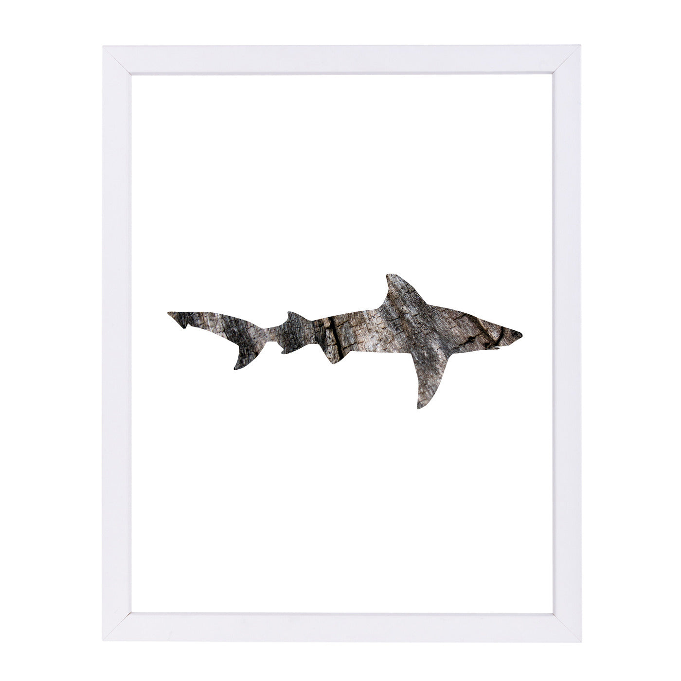 Wood Grain Shark  by Jetty Printables Framed Print - Americanflat