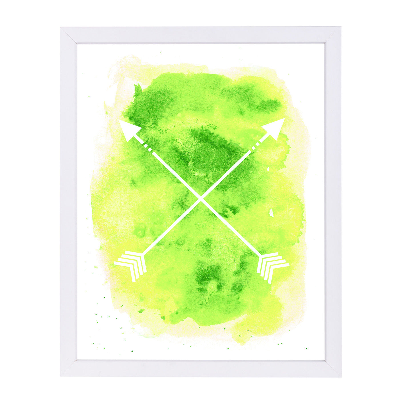 Yellow B Watercolor Arrow  by Jetty Printables Framed Print - Americanflat