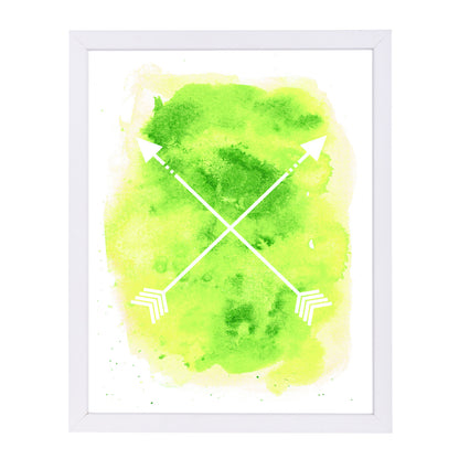 Yellow B Watercolor Arrow  by Jetty Printables Framed Print - Americanflat