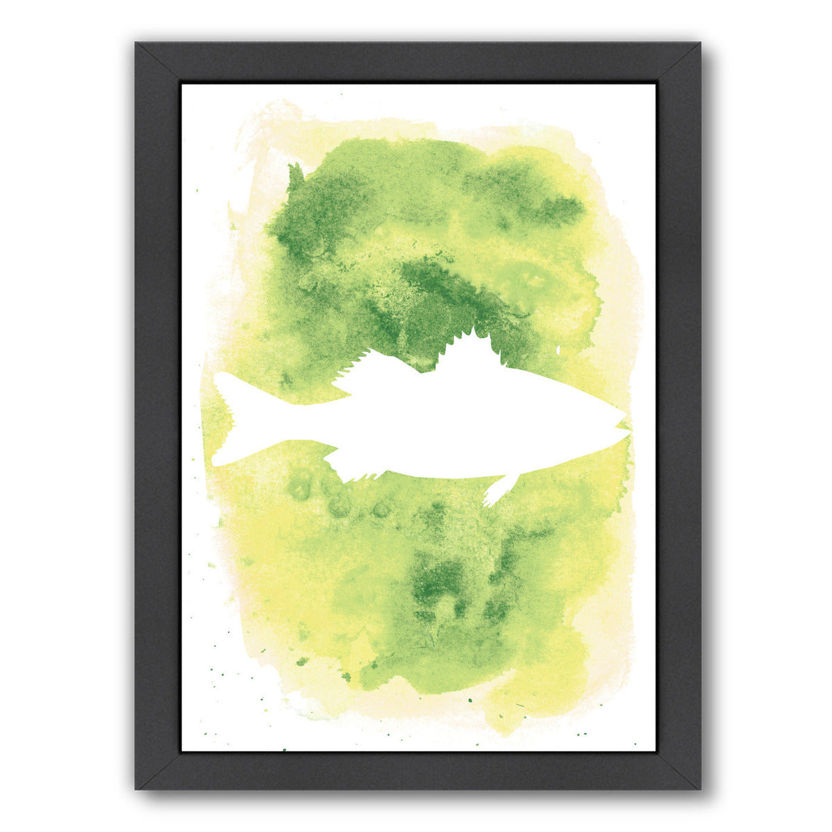 Yellow Background Sea Bass  by Jetty Printables Framed Print - Americanflat