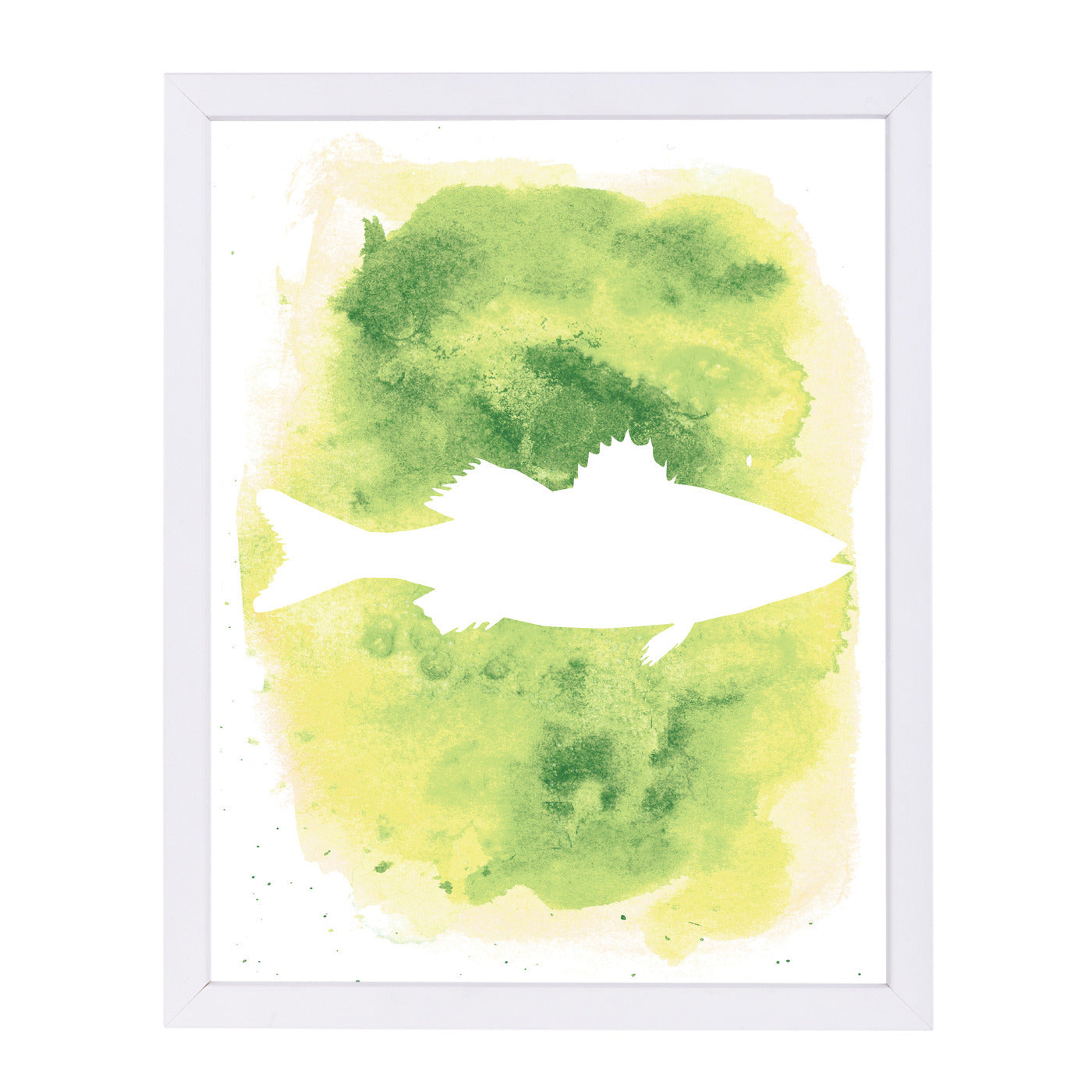 Yellow Background Sea Bass  by Jetty Printables Framed Print - Americanflat