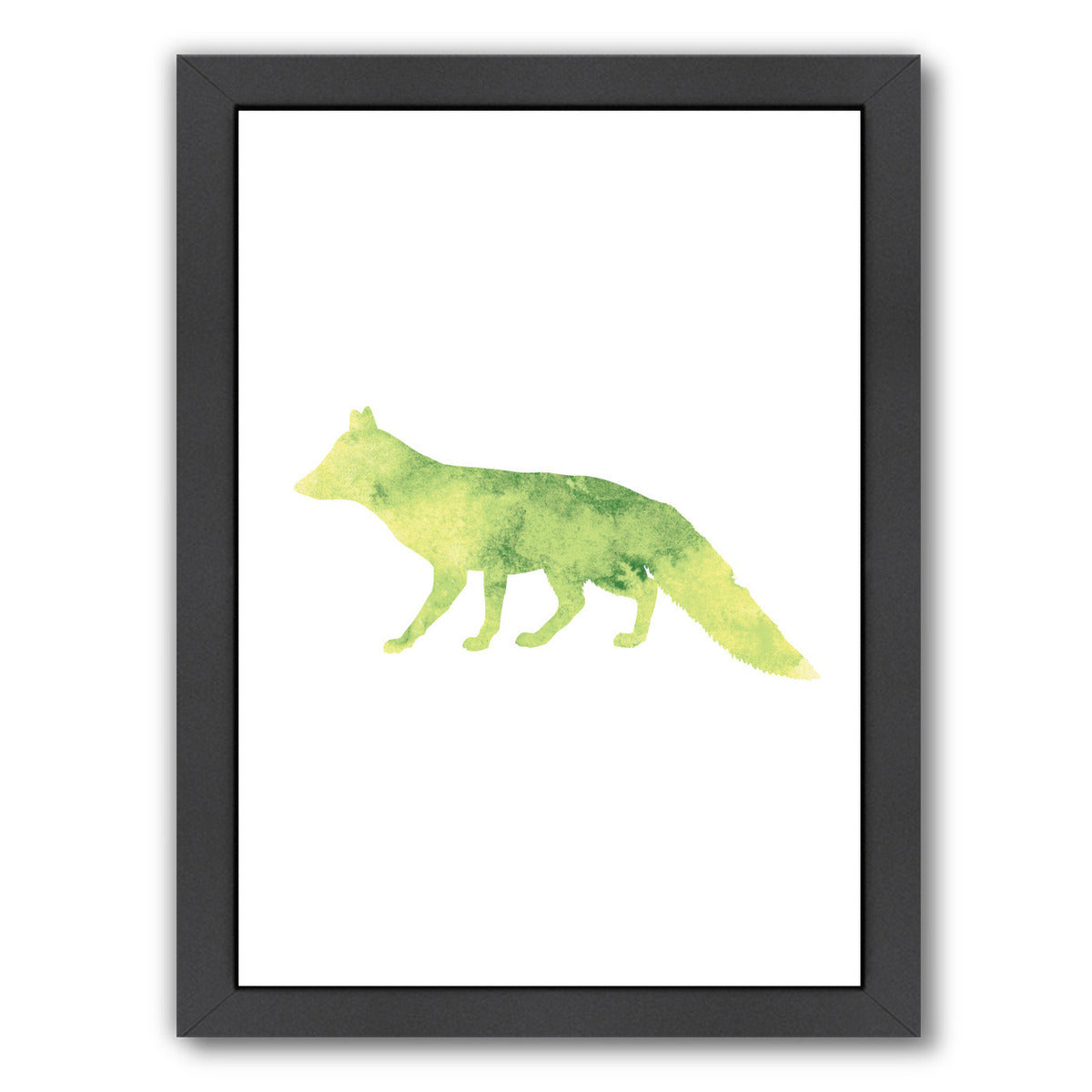 Yellow Watercolor Fox  by Jetty Printables Framed Print - Americanflat