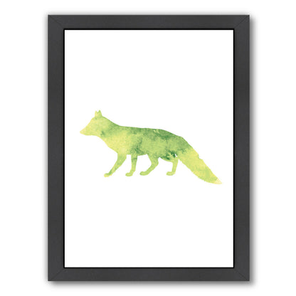Yellow Watercolor Fox  by Jetty Printables Framed Print - Americanflat