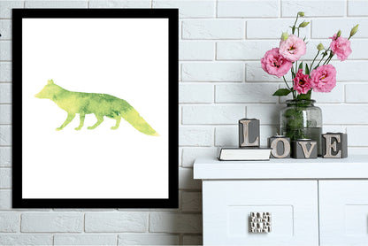 Yellow Watercolor Fox  by Jetty Printables Framed Print - Americanflat