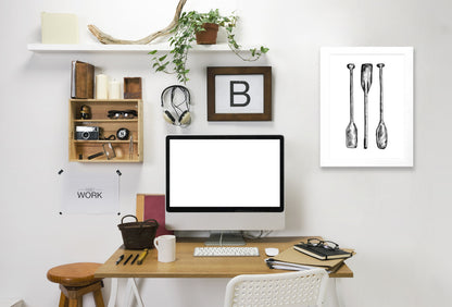 Oar Paddle Illustration by Jetty Printables Framed Print - Americanflat
