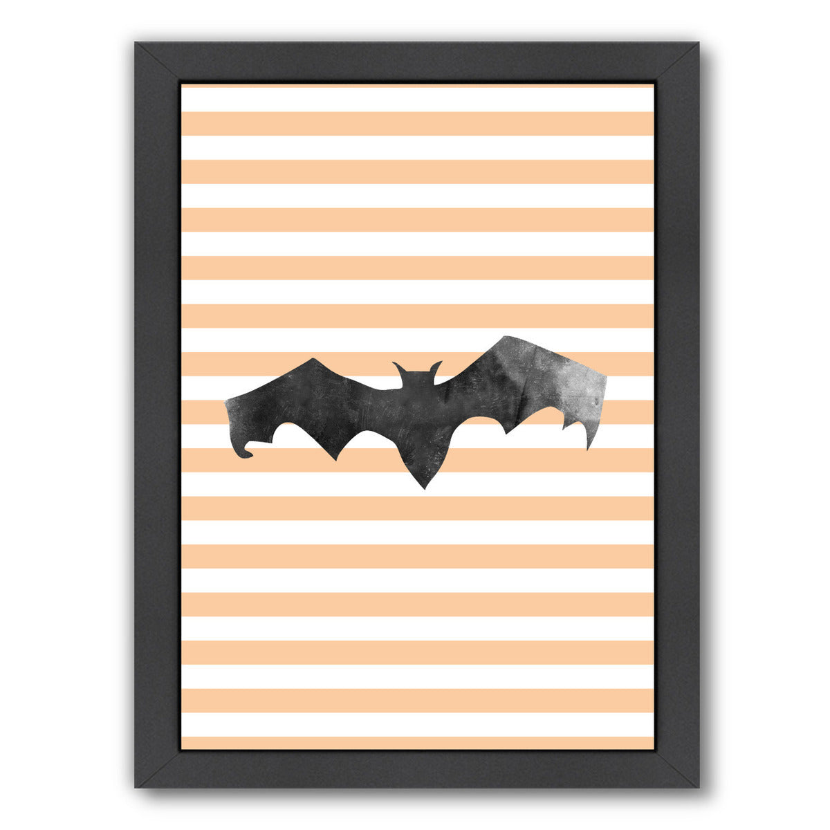 Halloween Striped Bat by Jetty Printables Framed Print - Americanflat