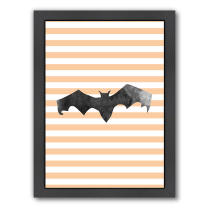 Halloween Striped Bat by Jetty Printables Framed Print - Americanflat