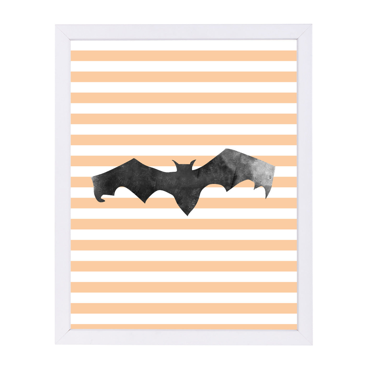 Halloween Striped Bat by Jetty Printables Framed Print - Americanflat