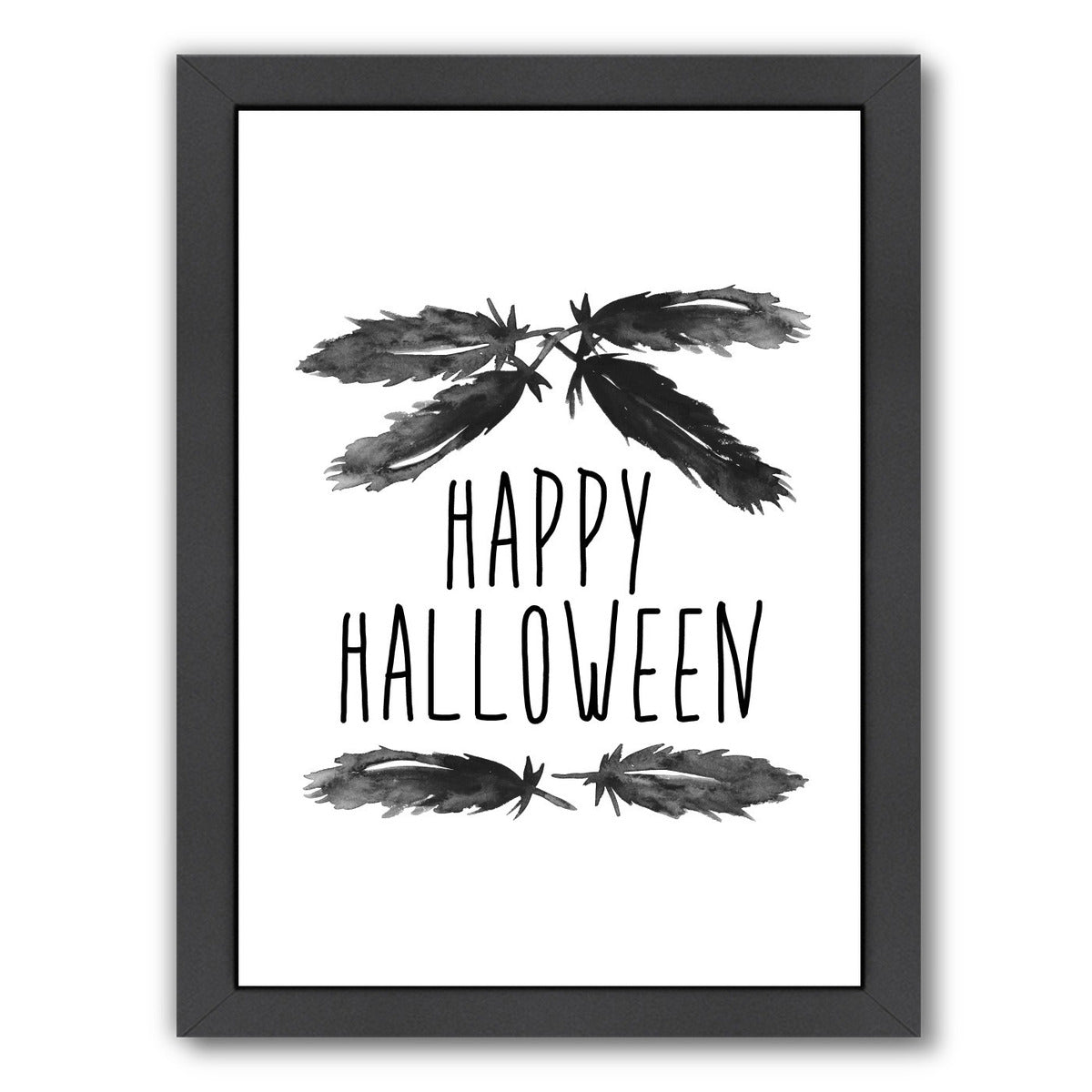 Happy Halloween Feather Art by Jetty Printables Framed Print - Americanflat