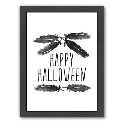 Happy Halloween Feather Art by Jetty Printables Framed Print - Americanflat