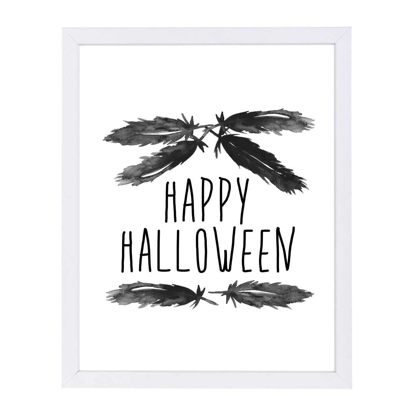 Happy Halloween Feather Art by Jetty Printables Framed Print - Americanflat