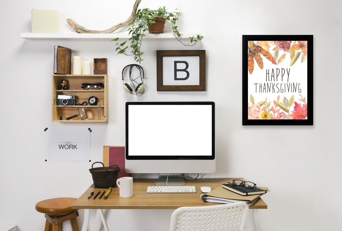 Happy Thanksgiving Festive by Jetty Printables Framed Print - Americanflat