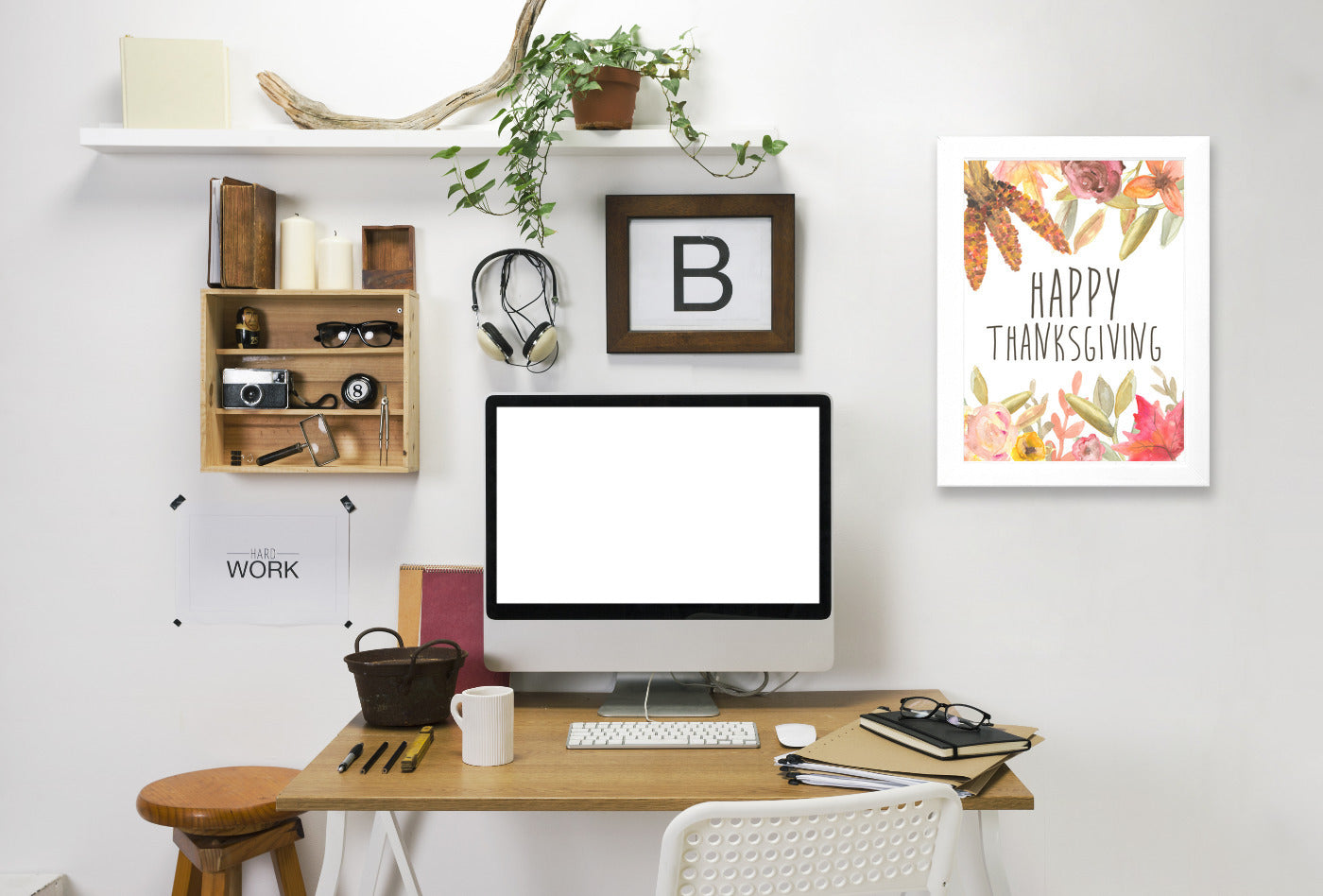 Happy Thanksgiving Festive by Jetty Printables Framed Print - Americanflat