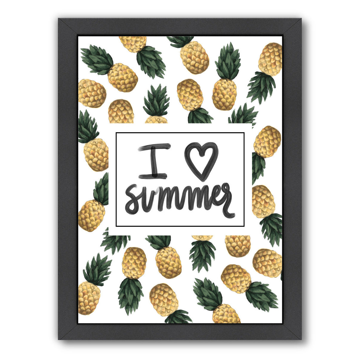 I Love Summer Pineapple Art by Jetty Printables Framed Print - Americanflat