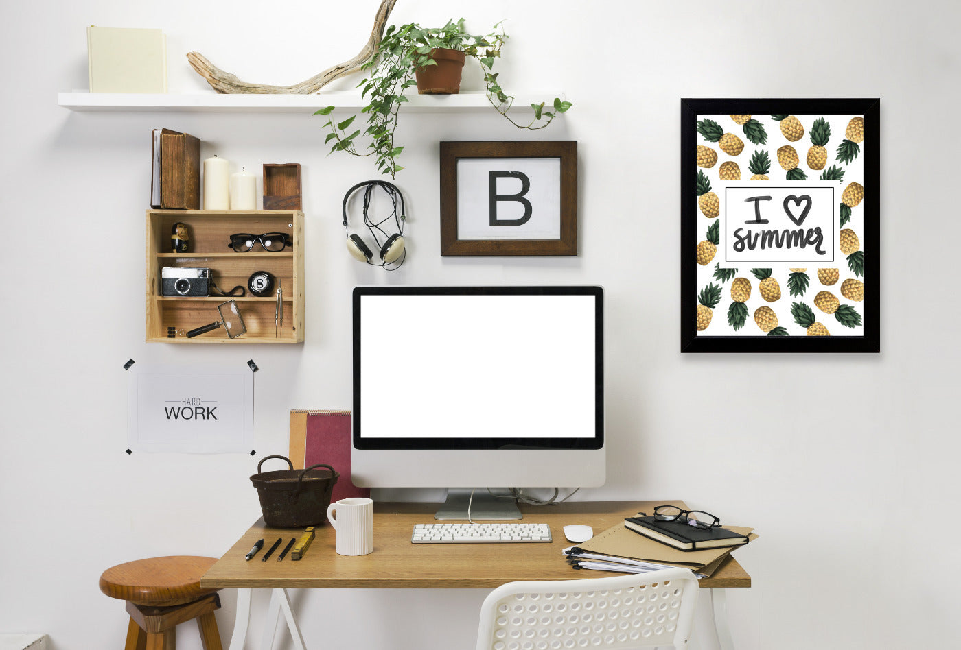 I Love Summer Pineapple Art by Jetty Printables Framed Print - Americanflat