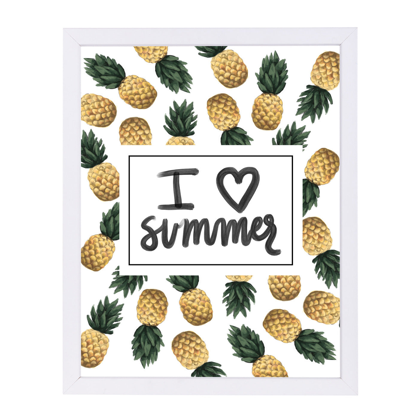 I Love Summer Pineapple Art by Jetty Printables Framed Print - Americanflat