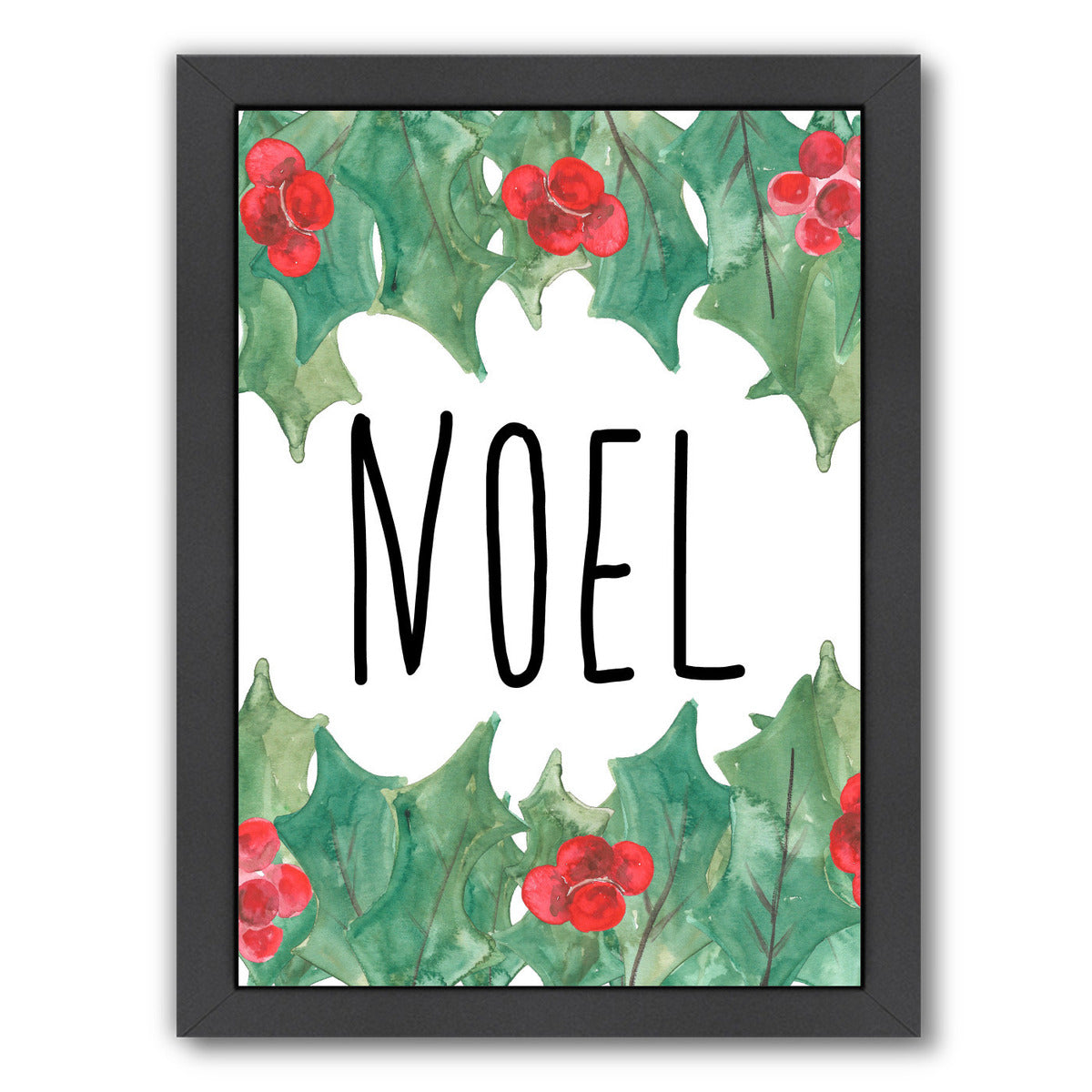 Noel With Holly by Jetty Printables Framed Print - Americanflat