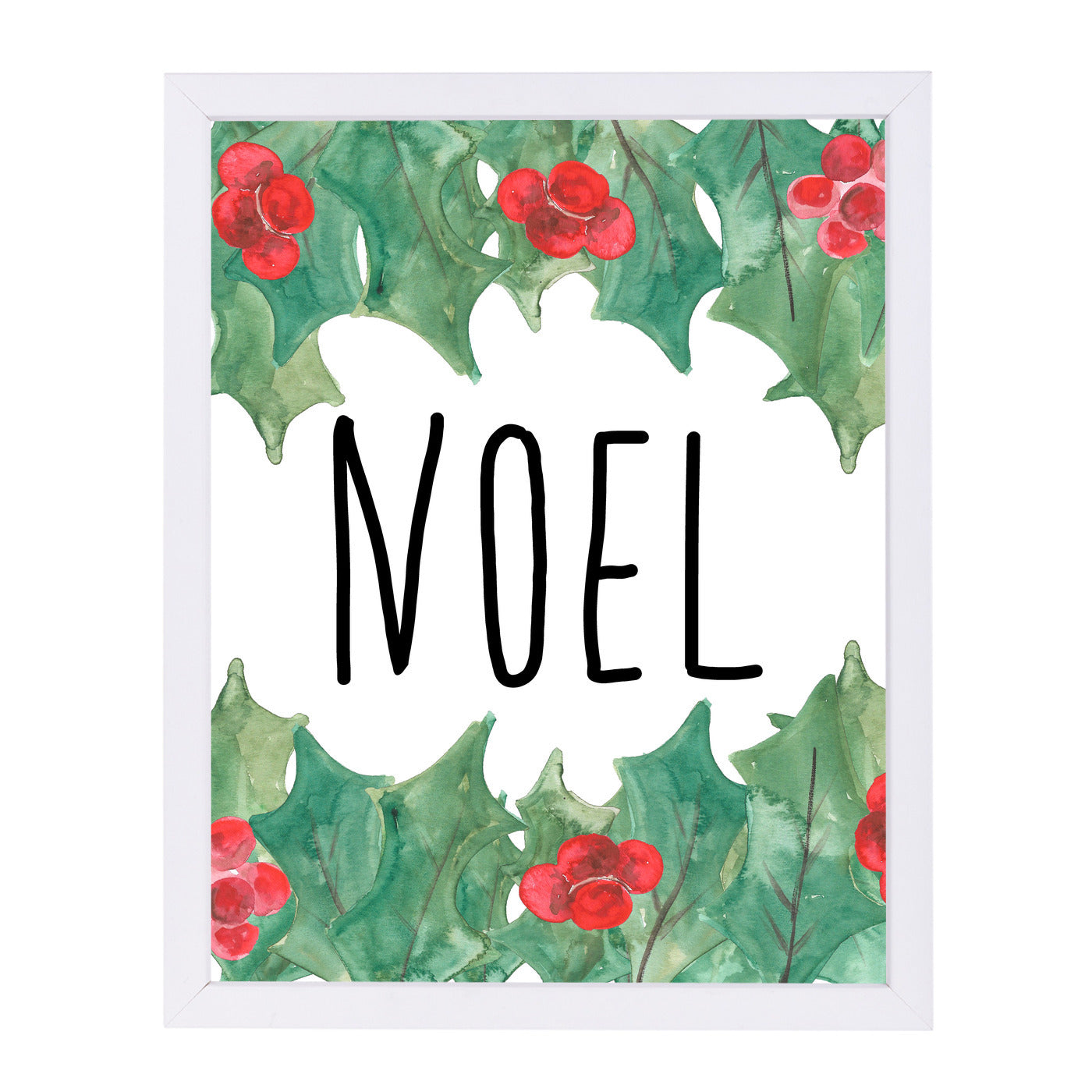 Noel With Holly by Jetty Printables Framed Print - Americanflat