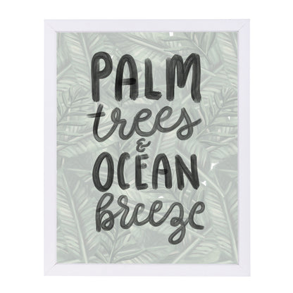 Palm Trees Ocean Breeze Typography by Jetty Printables Framed Print - Americanflat