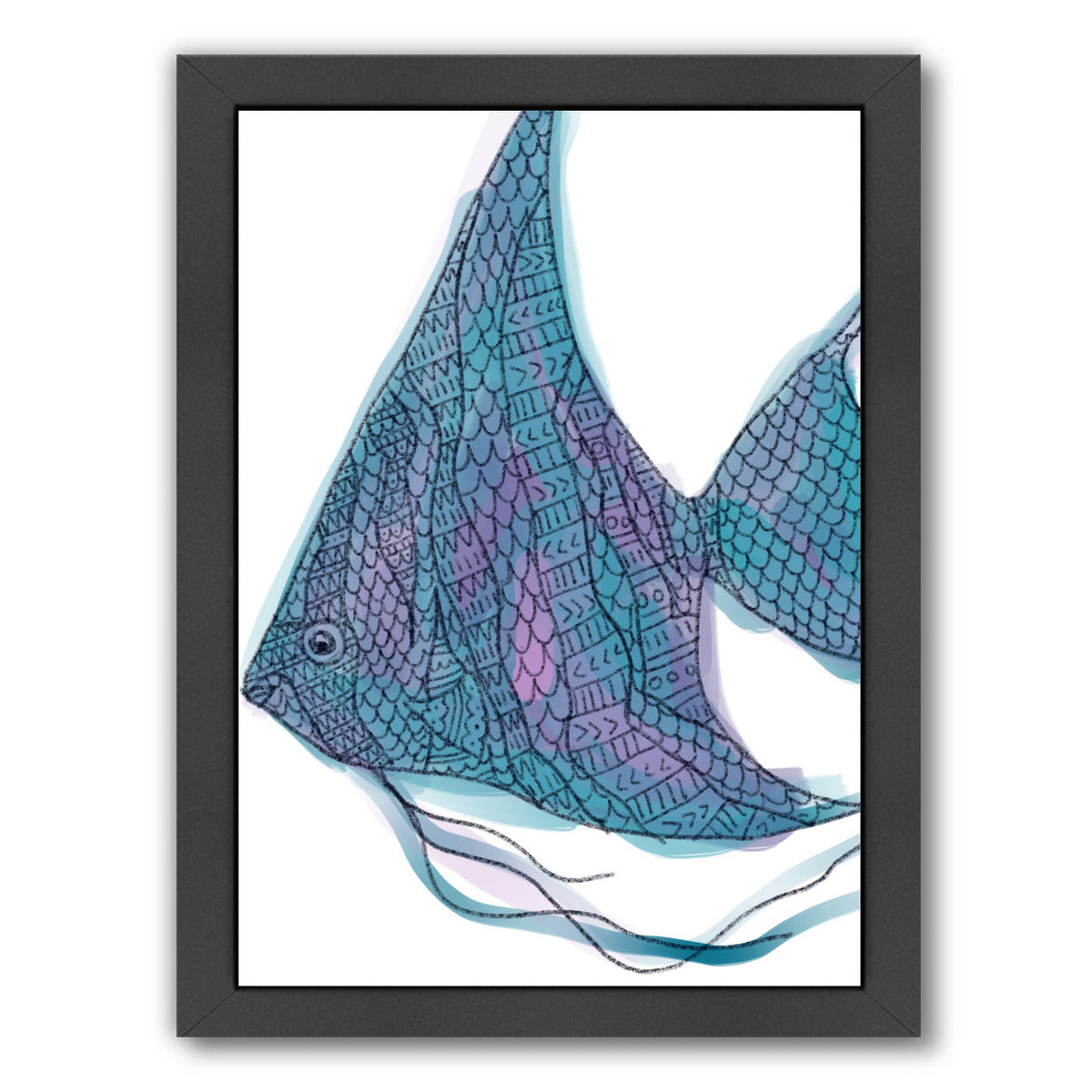 Tribal Boho Angel Fish Print by Jetty Printables Framed Print - Americanflat
