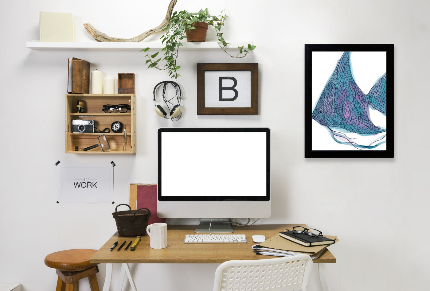 Tribal Boho Angel Fish Print by Jetty Printables Framed Print - Americanflat