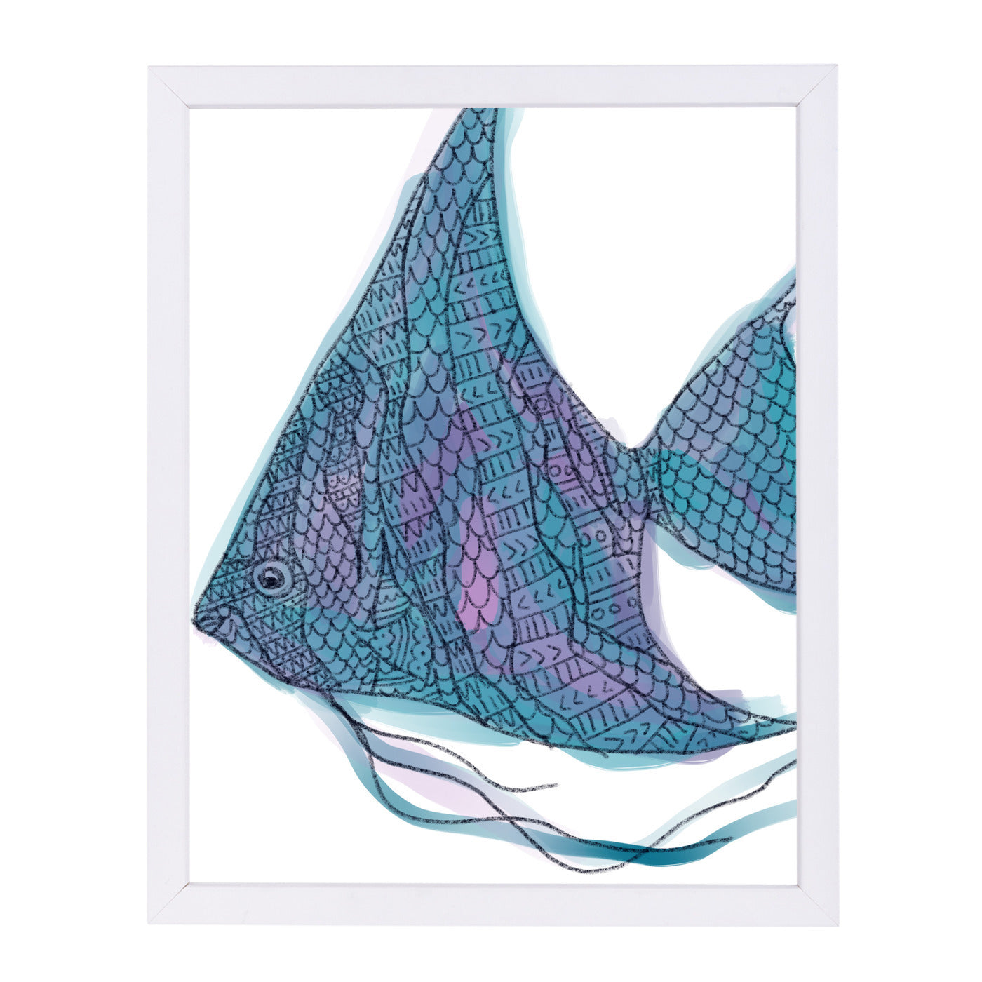 Tribal Boho Angel Fish Print by Jetty Printables Framed Print - Americanflat