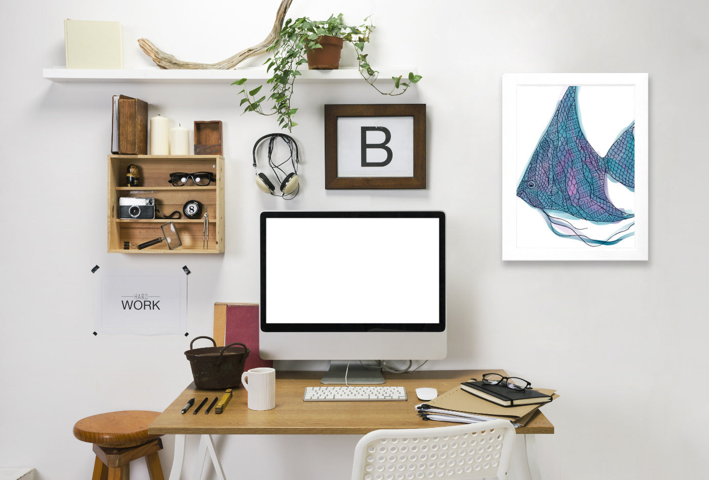 Tribal Boho Angel Fish Print by Jetty Printables Framed Print - Americanflat
