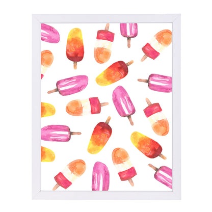 Watercolor Popsicle Pattern by Jetty Printables Framed Print - Americanflat