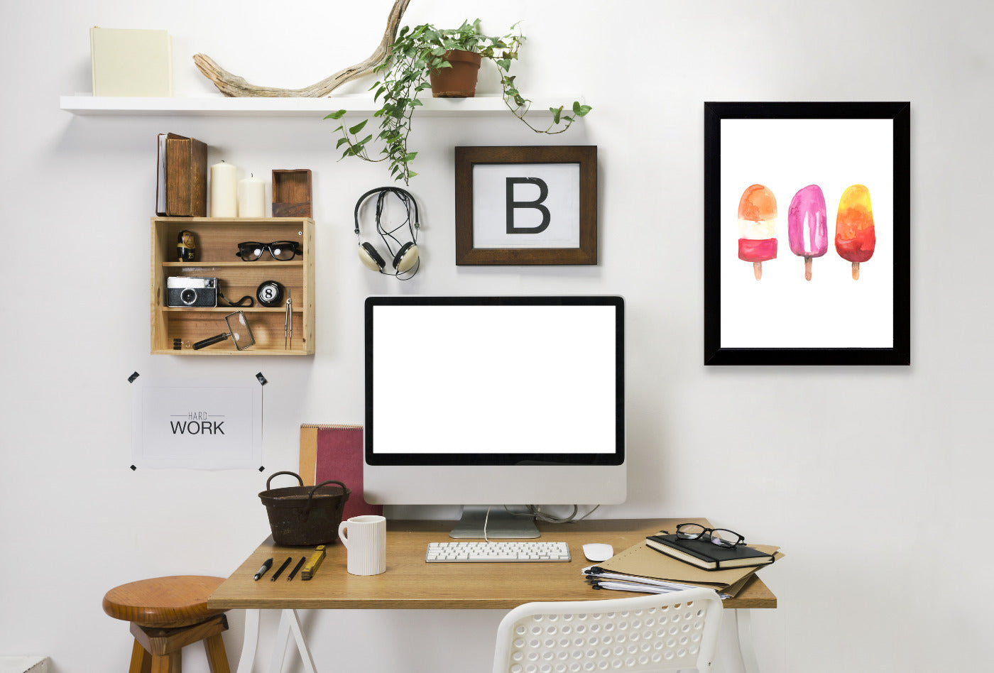 Watercolor Popsicle Trio by Jetty Printables Framed Print - Americanflat