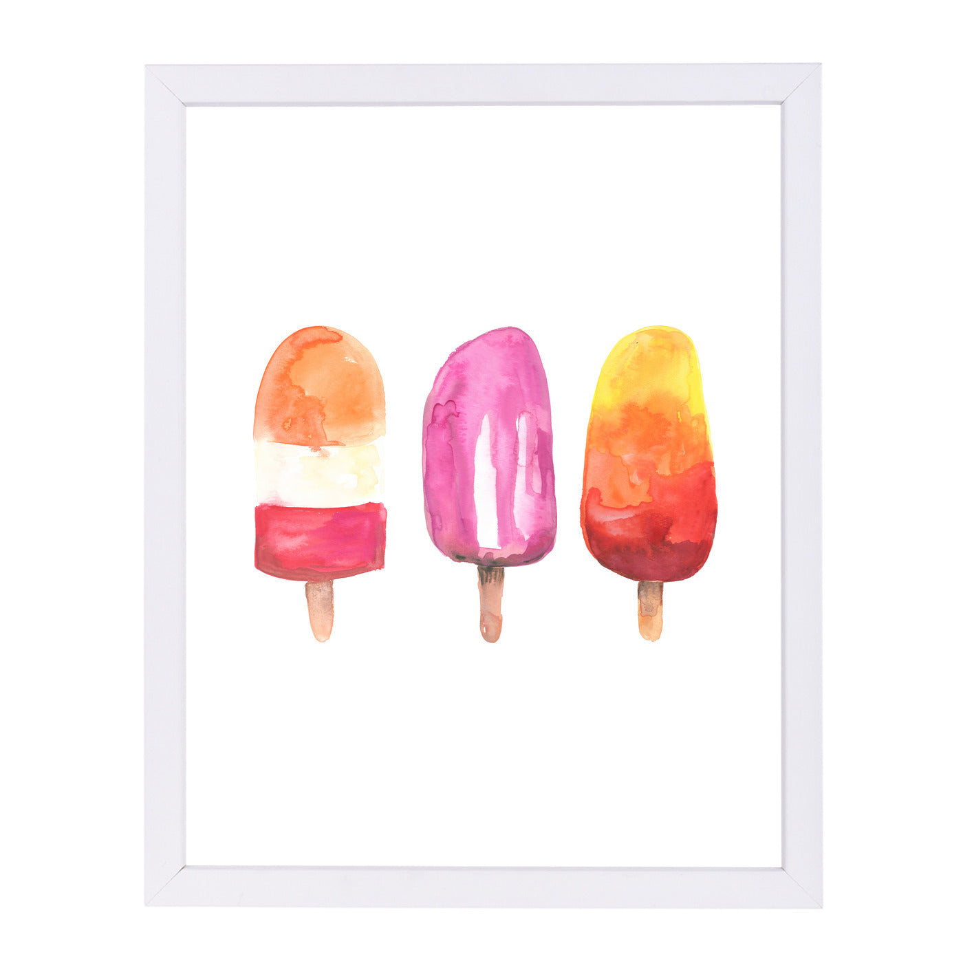 Watercolor Popsicle Trio by Jetty Printables Framed Print - Americanflat