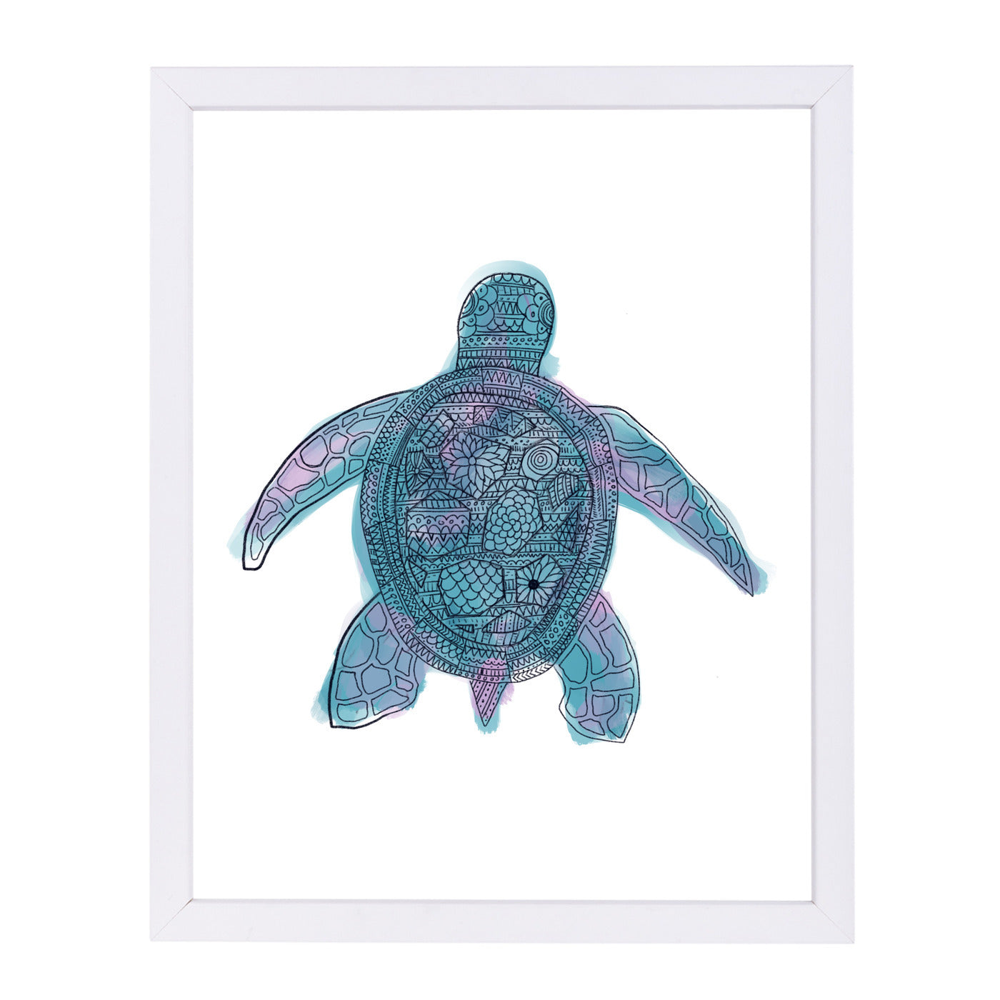 Watercolor Sea Turtle by Jetty Home Framed Print – Americanflat