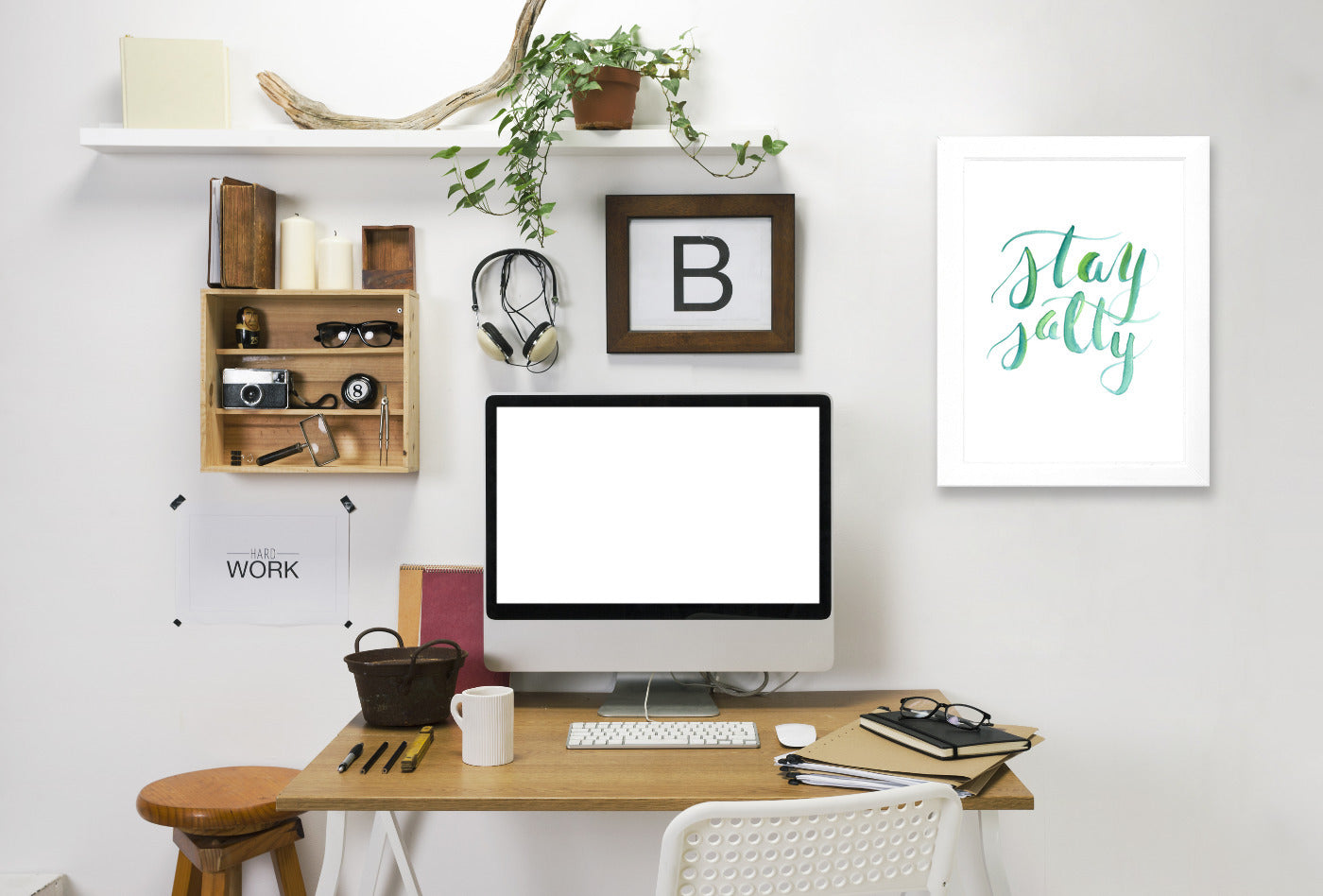 Watercolor Stay Salty Art by Jetty Printables Framed Print - Americanflat