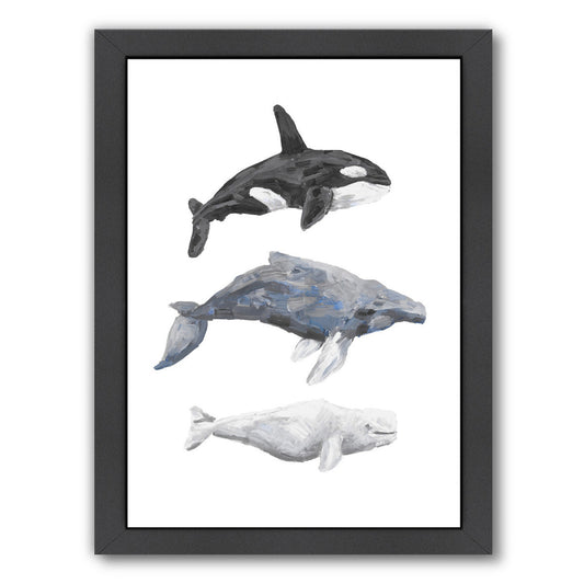 Whale Painting Trio 1 by Jetty Printables Framed Print - Americanflat