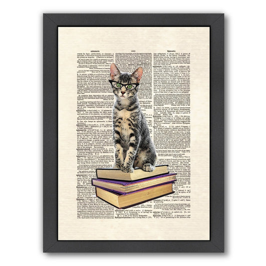 book cat by Matt Dinniman Framed Print - Americanflat