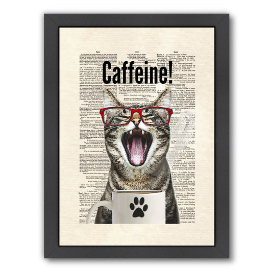 cat caffeine by Matt Dinniman Framed Print - Americanflat