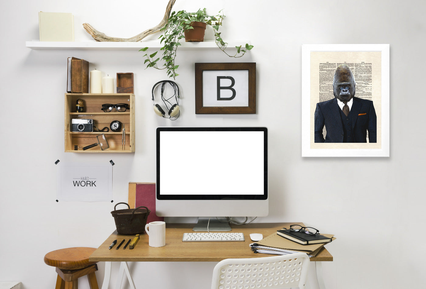 Gorilla by Matt Dinniman Framed Print - Americanflat