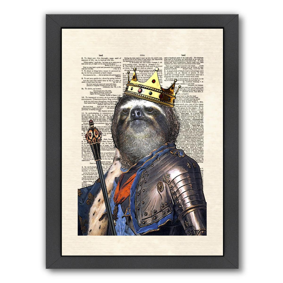 sloth king by Matt Dinniman Framed Print - Americanflat