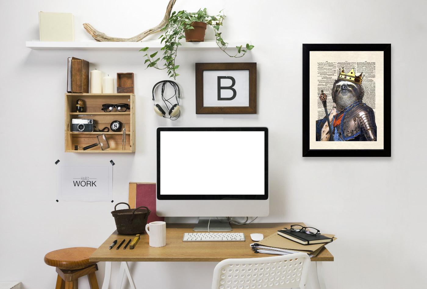 sloth king by Matt Dinniman Framed Print - Americanflat