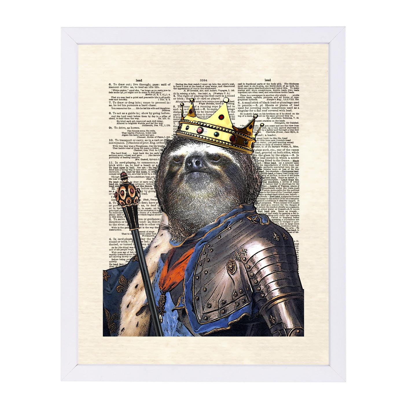 sloth king by Matt Dinniman Framed Print - Americanflat