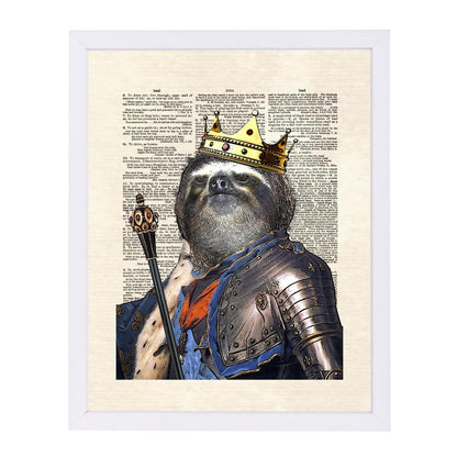 sloth king by Matt Dinniman Framed Print - Americanflat