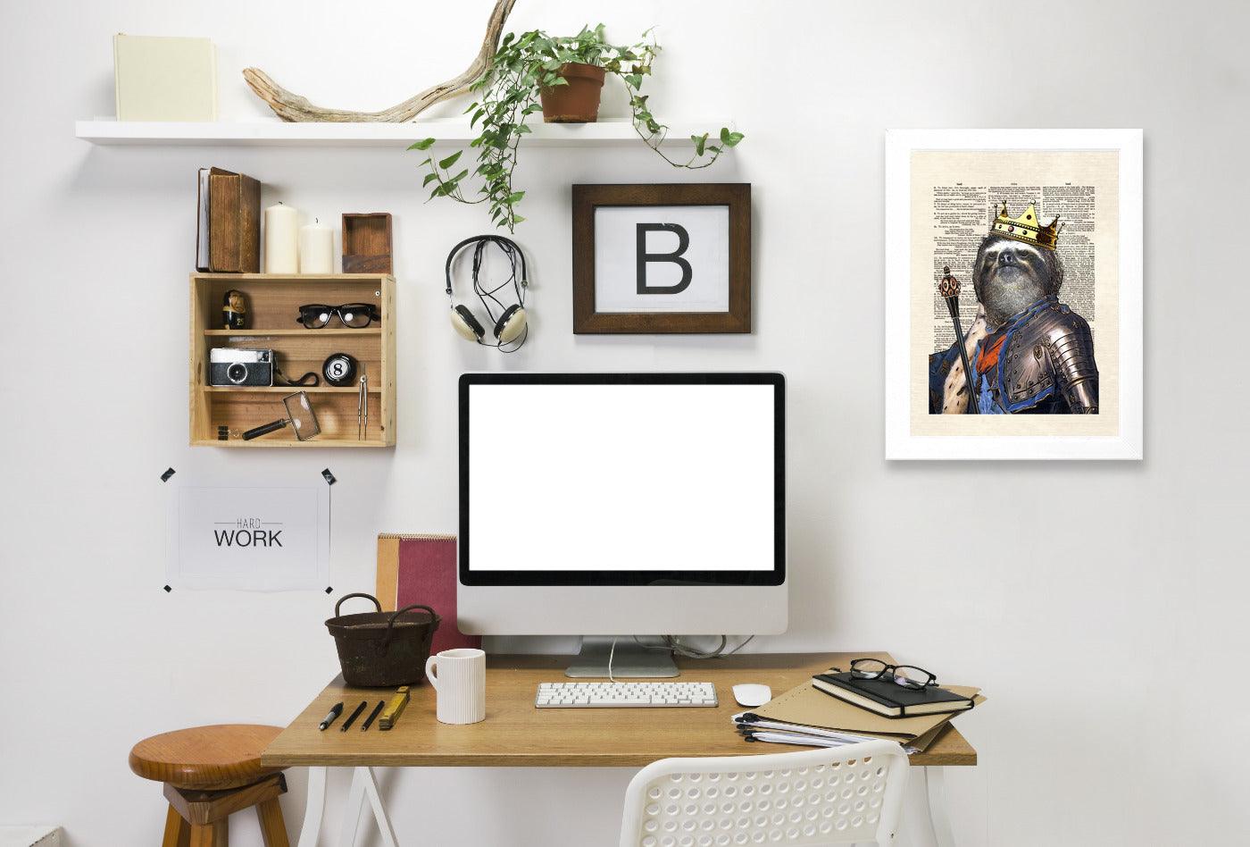sloth king by Matt Dinniman Framed Print - Americanflat