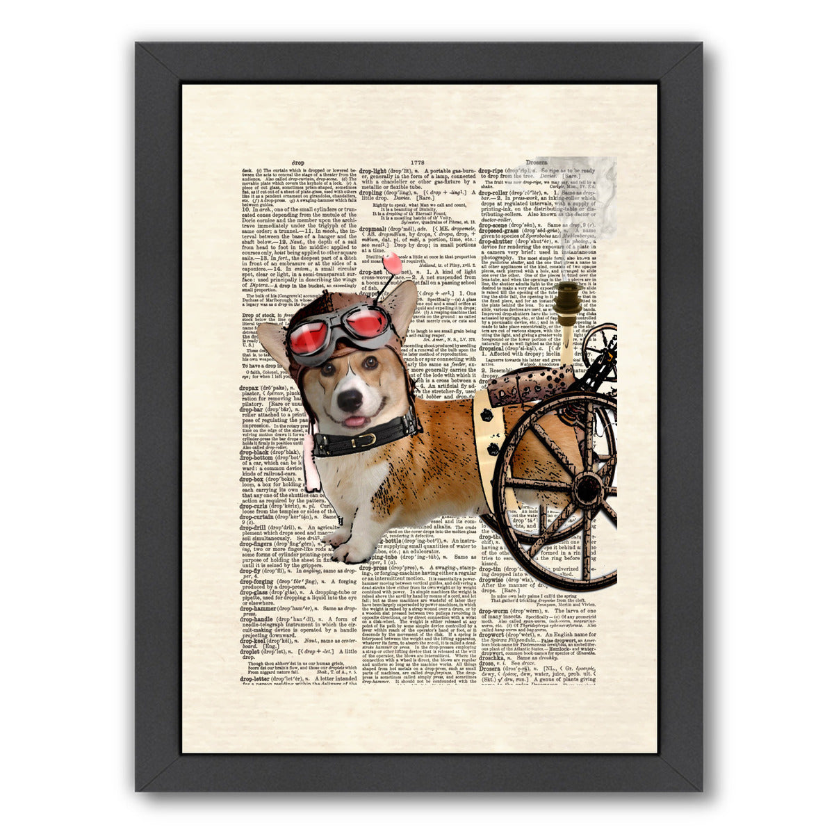 steam corgi by Matt Dinniman Framed Print - Americanflat