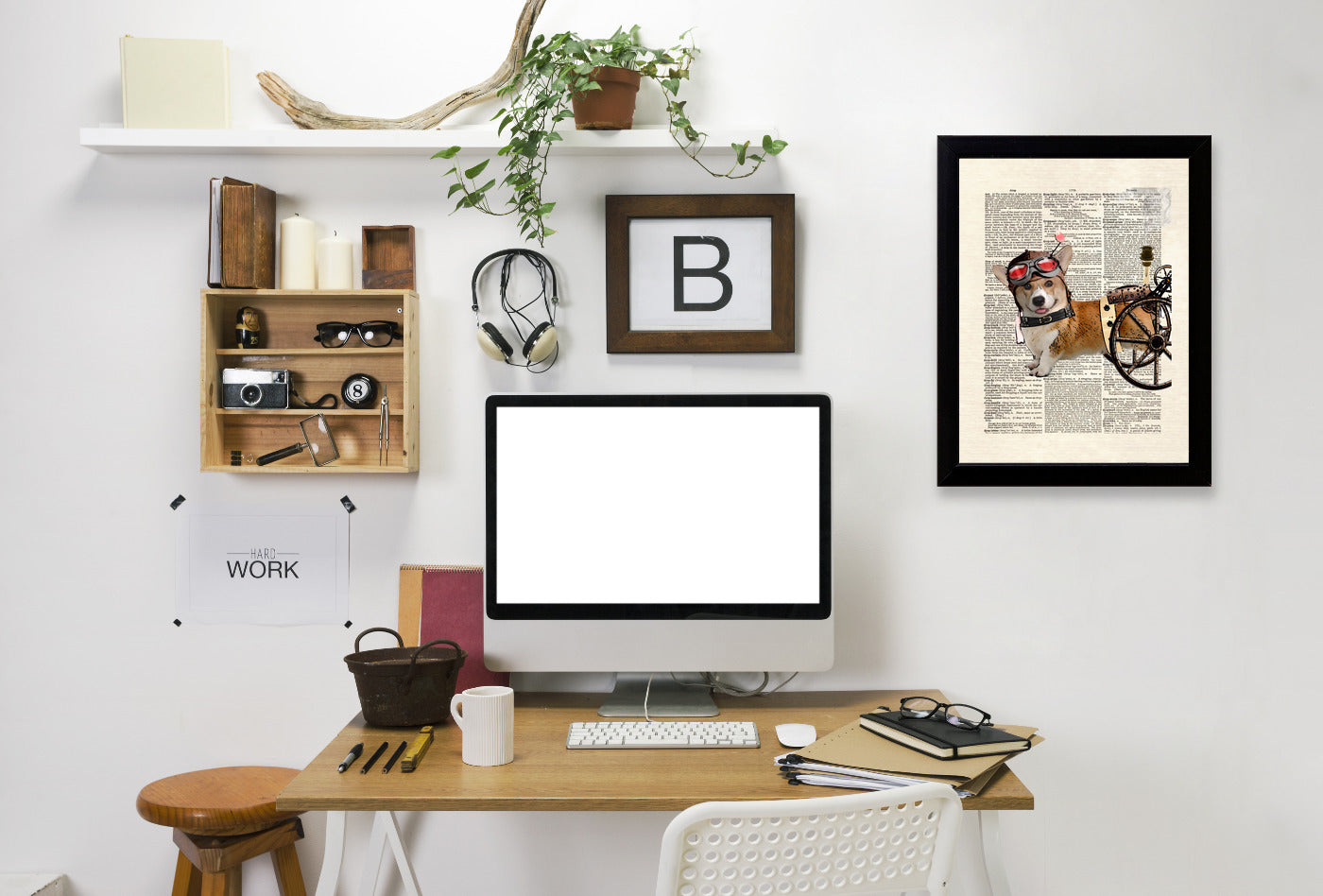 steam corgi by Matt Dinniman Framed Print - Americanflat